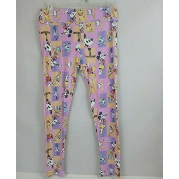 New LuLaRoe Disney Tall & Curvy Leggings Multi-Color With Mickey Mouse & Friends - Picture 2 of 6